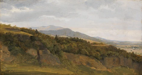 Tysk landskap med utsikt mot en bred dal, ca. 1829-30.