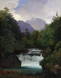 Fjelldal med foss