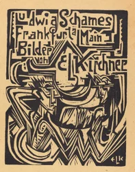 Ludwig Schames Frankfurt og hovedbilder av E L Kirchner Ludwig Schames Frankfurt..., 1919.