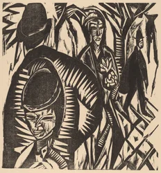 Gatescene etter regnet, 1914.