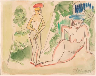 To badende nær skogen, 19101911.