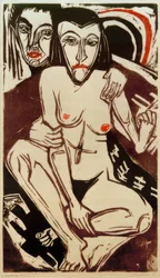 E.L. Kirchner, Melankoli (selvportrett med Erna)