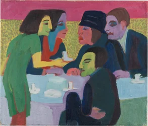 Scene på en kafé