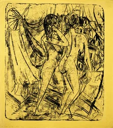 To nakenbilder ved vinduet, 1915