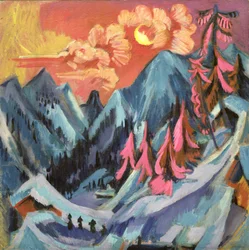 Vinterlandskap i måneskinn, 1919