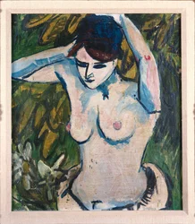 Kvinne med løftede armer, 1910