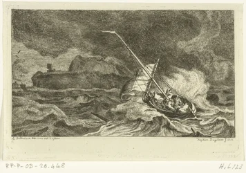 Seilbåt på stormfull sjø