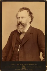 Portrett av komponisten Johannes Brahms 1833-1897, ca. 1870.
