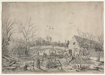 Den store flommen 10. januar 1624 (eller Reparasjon av den ødelagte dike ved elven Lek av Vianen, 1624)