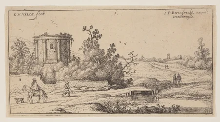 Ruiner av et romersk tempel, fra landskap