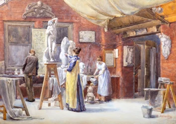 Billedhuggerens atelier (akvarell)