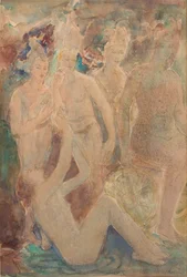 Nattens forbigående, ca. 1924 (akvarell og blyant på papir)
