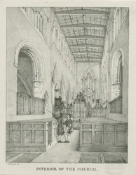 Interiør i Tamworth Church: litografi, nd [1796-1865]