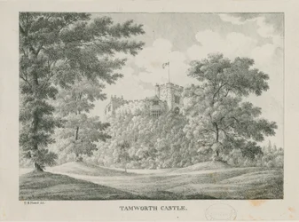 Tamworth Castle: zinkograf, nd [1796-1865]