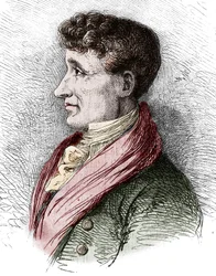 Portrait of Joseph Joubert (1754-1824), French writer. Engraving by Bocour in “” Le Magasin picturesque””