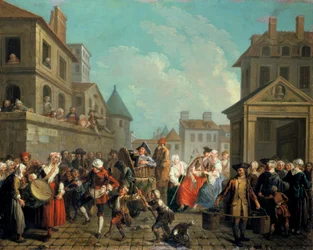 Karneval i gatene i Paris, 1757.