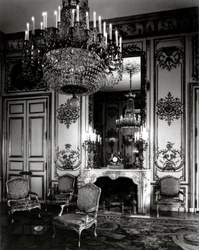 Interiøret i Hotel d'Evreux (nå Palais de l'Elysee), Paris: den store salongen. Arkitektur av Etienne Louis Boullee (Etienne-Louis Boullee), fransk arkitekt (1728-1799).