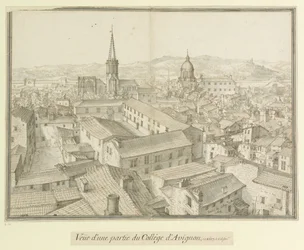 En del av Avignon-kollegiet  1617: Utsikt over en del av Avignon-kollegiet, i 1617. 3. januar
