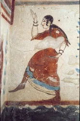 En danser (fresco, detalj, 530 f.Kr.)