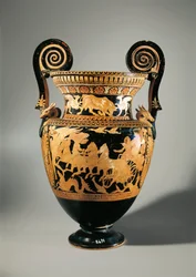Italia, Lazio, Civita Castellana, Falerii, Volute krater (vase som brukes til å blande vin og vann)