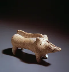 Griseformet keramisk unguentarium, 580-560 f.Kr