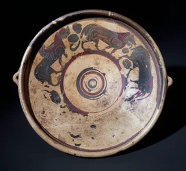 Terrakottaplate som representerer dyr, 600-590 f.Kr