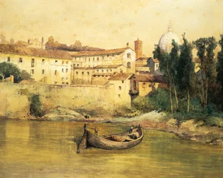 Italia, Roma, gamle Santo Spirito sykehus i Sassia (Saxia), av Ettore Roesler Franz
