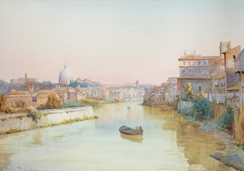 Utsikt over Tevere fra Ponte Sisto