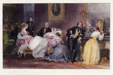 Rekonvalesensen, Scene fra Om sommeren i Paris av Jules Janin, av Eugene Lami