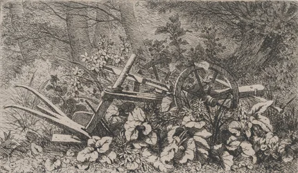 Plogen med burdockplanter, 1858.