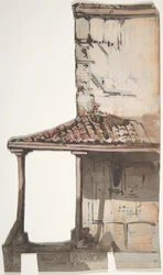 Design for et scenesett på Opéra, Paris, 1830-90.