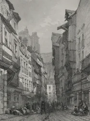 Pittoreske og romantiske reiser i det gamle Frankrike. Bretagne: Den gamle hovedgaten i Nantes