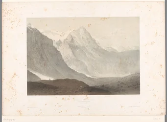 Utsikt over Grindelwald-dalen Valley of Grindelwald (tittel på objekt) Ansikter i Sveits og Savoy (serietittel) La Suisse et la Savoie (serietittel på objekt)