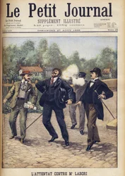 Attentatforsøk på Fernand Labori, en av advokatene som forsvarte Alfred Dreyfus ved hans andre krigsrett i Rennes "Le Petit Journal", august 1899.