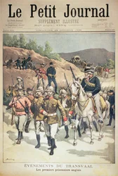 Hendelser i Transvaal: de første engelske fangene, forsiden av Le Petit Journal, 29. oktober 1899