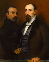 Selvportrett med sønnen Achille, 1836.