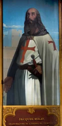 Portrett av Jacques de Molay (Molai) (ca. 1243-1314), tempelriddernes siste stormester. Maleri av Amaury-Duval (1808-1885). Museet i Versailles.