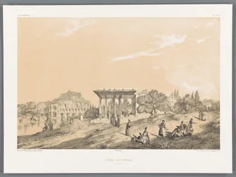 Utsikt over en bygning i Isfahan, Iran Kiosque des miroirs Ispahan (tittel på objekt) Persiske landskap (serietittel) Perse modern (serietittel)