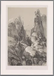 Canyon of Mount Kuh-e Pir Zan i Iran Defilé de Pir-a-Zan (Fars) (tittel på objekt) Persiske landskap (serietittel) Perse modern (serietittel)