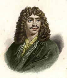 Jean Baptiste Poquelin sa Molière (1622 - 1673) gravert av Giraut.
