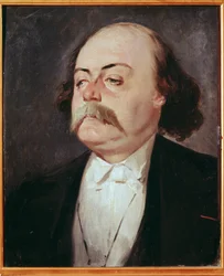 Portrett av Gustave Flaubert (1821-1880) - Maleri av Pierre Francois Eugene Giraud (1806-1881), Olje på lerret. 0,55 x 0,45 m. Slottsmuseet, Versailles, Frankrike