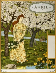 April, illustrasjon fra kunstporteføljen «Le Mois», 1896