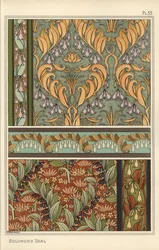 Salomons segl, Polygonatum multiflorum, som designmotiv i tapet, border og stoff