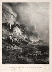 Six Marines: Ombygging av en båt ved lavvann, 1833.
