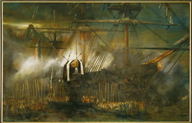 Overføring av Napoleon Is aske ombord på La Belle Poule (maleri på lerret)