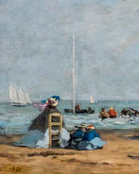 Krinoliner på stranden, detalj