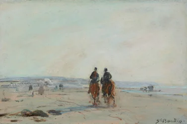 Two Horsemen on the Beach, ca. 1864-68 (pastell på papir lagt ned på papir)