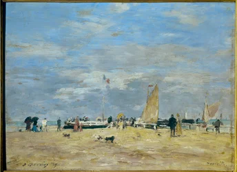 The jetty of Deauville”” - Maleri av Eugene Louis Boudin (1824-1898) 19. Høyde: 0,235 m - Bredde: 0,325 m Paris, Musée d