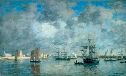 Havnen i Camaret-sur-Mer (Camaret-sur-Mer). Maleri av Eugene Boudin (1824-1898)