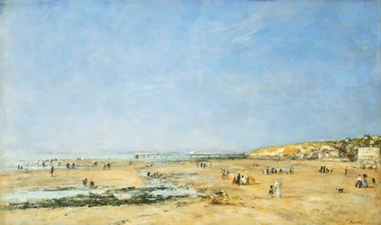 Trouville, generell utsikt over stranden; Trouville, generell utsikt over stranden, 1890